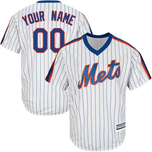Men's Majestic New York Mets Customized Replica White Alternate Cool Base MLB Jersey