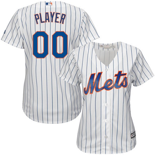 Women's Majestic New York Mets Customized Authentic White Home Cool Base MLB Jersey