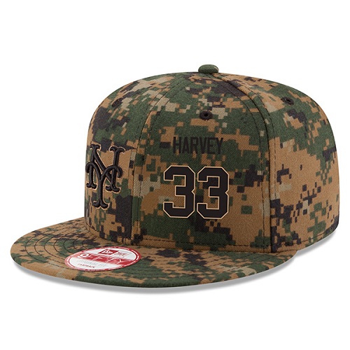 MLB Men's New York Mets #33 Matt Harvey New Era Digital Camo Memorial Day 9FIFTY Snapback Adjustable Hat