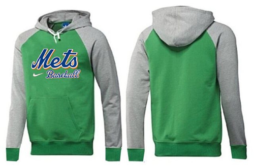 MLB Men's Nike New York Mets Pullover Hoodie - Green/Grey