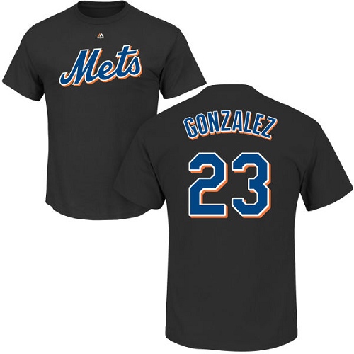 MLB Nike New York Mets #23 Adrian Gonzalez Black Name & Number T-Shirt
