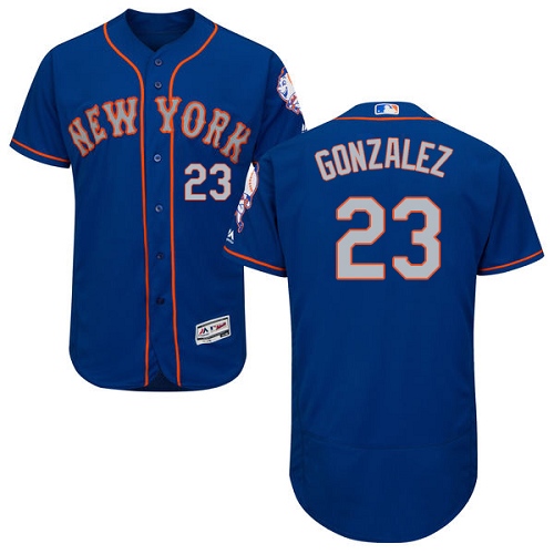 Men's Majestic New York Mets #23 Adrian Gonzalez Royal/Gray Alternate Flex Base Authentic Collection MLB Jersey