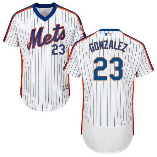 Men's Majestic New York Mets #23 Adrian Gonzalez White Alternate Flex Base Authentic Collection MLB Jersey