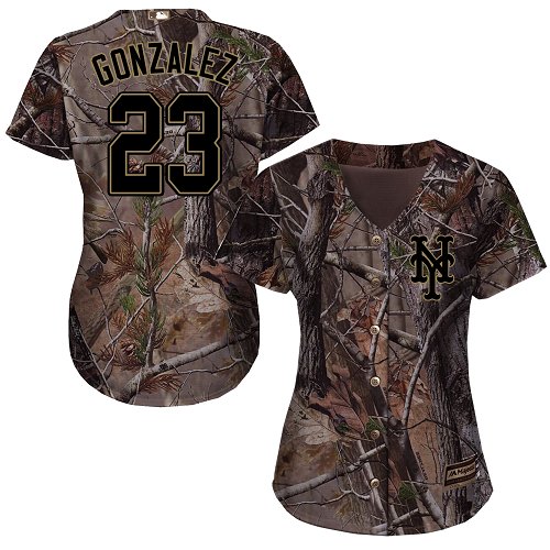 Women's Majestic New York Mets #23 Adrian Gonzalez Authentic Camo Realtree Collection Flex Base MLB Jersey
