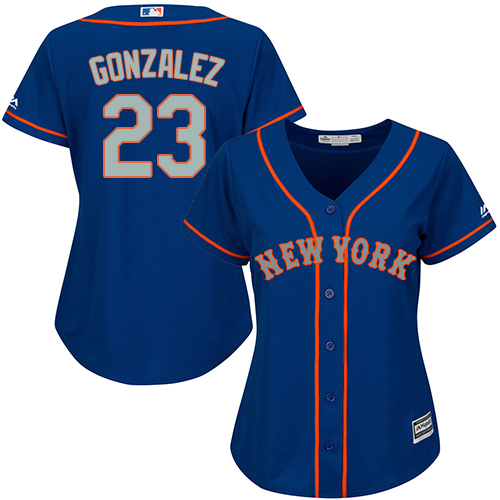 Women's Majestic New York Mets #23 Adrian Gonzalez Authentic Royal Blue Alternate Road Cool Base MLB Jersey