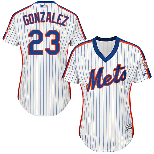 Women's Majestic New York Mets #23 Adrian Gonzalez Authentic White Alternate Cool Base MLB Jersey