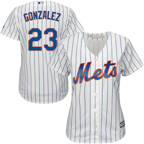Women's Majestic New York Mets #23 Adrian Gonzalez Authentic White Home Cool Base MLB Jersey