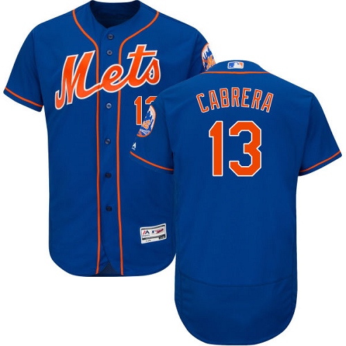 Men's Majestic New York Mets #13 Asdrubal Cabrera Royal Blue Alternate Flex Base Authentic Collection MLB Jersey