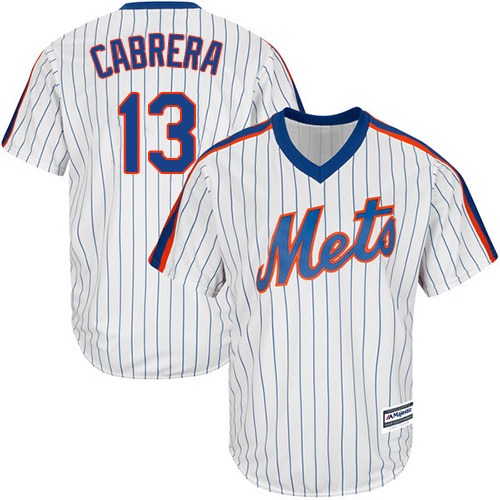 Youth Majestic New York Mets #13 Asdrubal Cabrera Authentic White Alternate Cool Base MLB Jersey