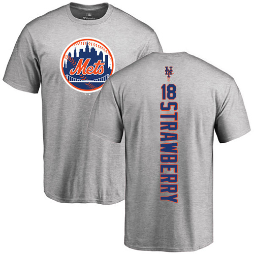 MLB Nike New York Mets #18 Darryl Strawberry Ash Backer T-Shirt