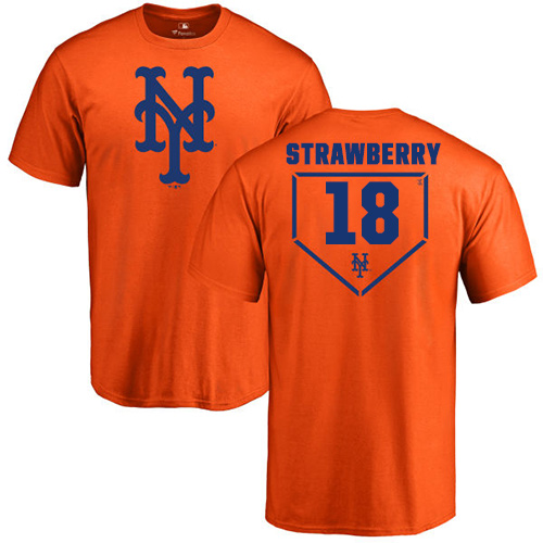MLB Nike New York Mets #18 Darryl Strawberry Orange RBI T-Shirt