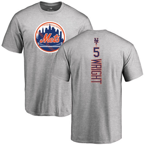 MLB Nike New York Mets #5 David Wright Ash Backer T-Shirt
