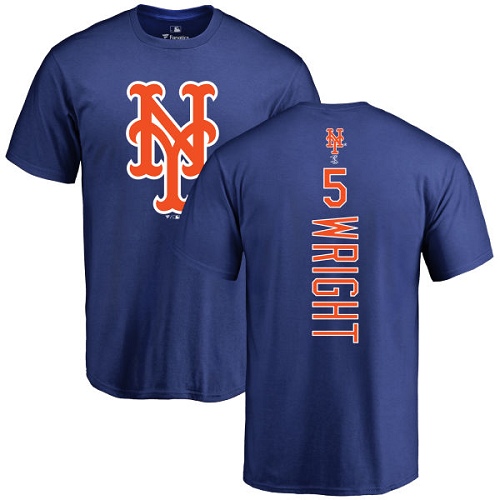 MLB Nike New York Mets #5 David Wright Royal Blue Backer T-Shirt