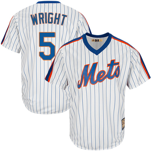 Men's Majestic New York Mets #5 David Wright Authentic White Cooperstown MLB Jersey