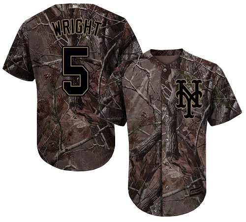 Youth Majestic New York Mets #5 David Wright Authentic Camo Realtree Collection Flex Base MLB Jersey