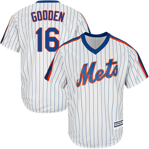 Youth Majestic New York Mets #16 Dwight Gooden Authentic White Alternate Cool Base MLB Jersey