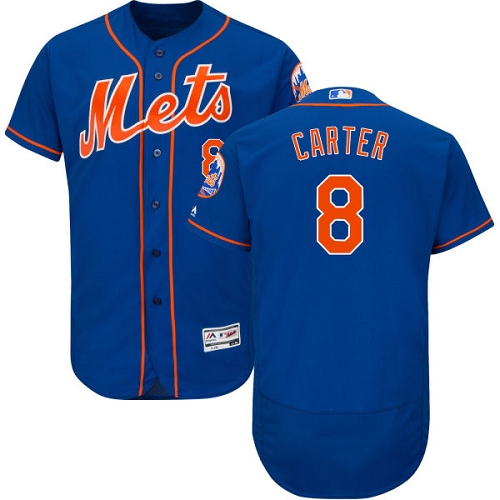 Men's Majestic New York Mets #8 Gary Carter Royal Blue Alternate Flex Base Authentic Collection MLB Jersey