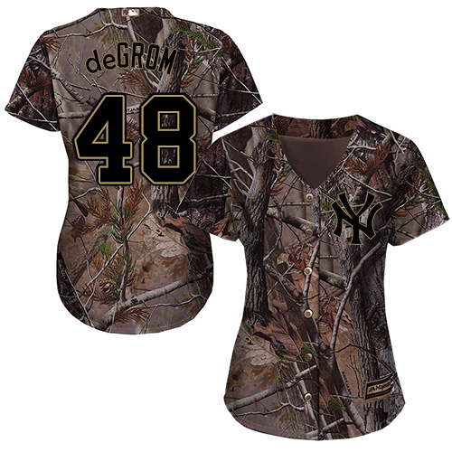 Women's Majestic New York Mets #48 Jacob deGrom Authentic Camo Realtree Collection Flex Base MLB Jersey