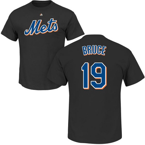 MLB Nike New York Mets #19 Jay Bruce Black Name & Number T-Shirt