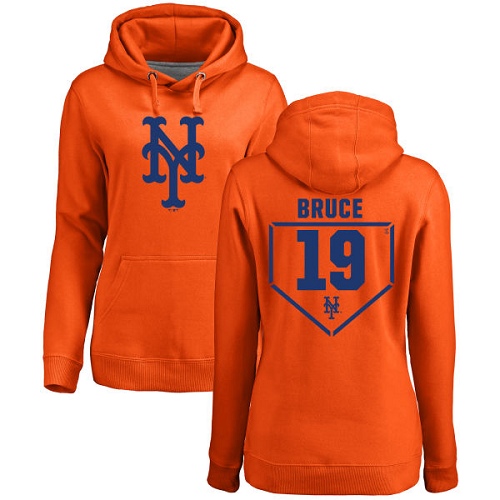 MLB Women's Nike New York Mets #19 Jay Bruce Orange RBI Pullover Hoodie