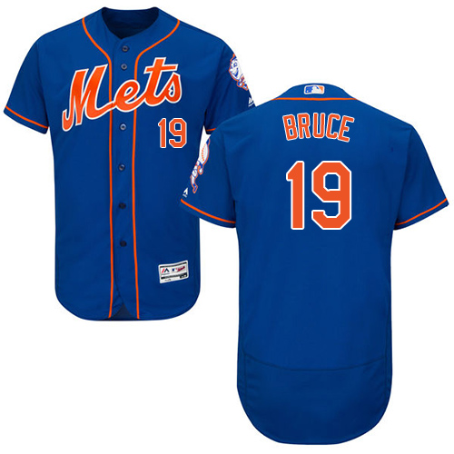 Men's Majestic New York Mets #19 Jay Bruce Royal Blue Alternate Flex Base Authentic Collection MLB Jersey