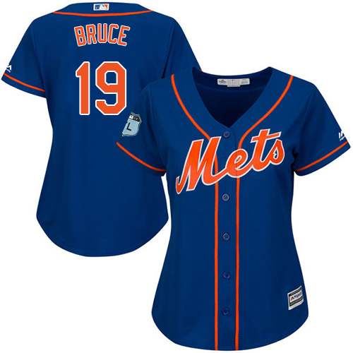 Women's Majestic New York Mets #19 Jay Bruce Authentic Royal Blue Alternate Home Cool Base MLB Jersey