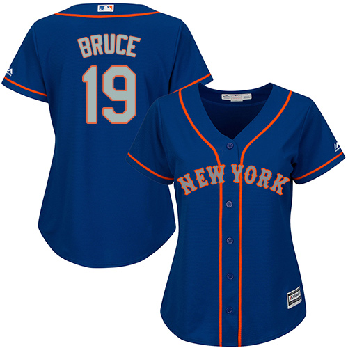 Women's Majestic New York Mets #19 Jay Bruce Authentic Royal Blue Alternate Road Cool Base MLB Jersey