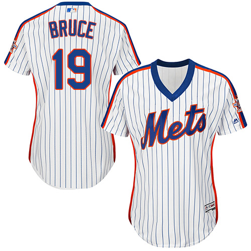 Women's Majestic New York Mets #19 Jay Bruce Authentic White Alternate Cool Base MLB Jersey