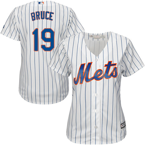 Women's Majestic New York Mets #19 Jay Bruce Authentic White Home Cool Base MLB Jersey