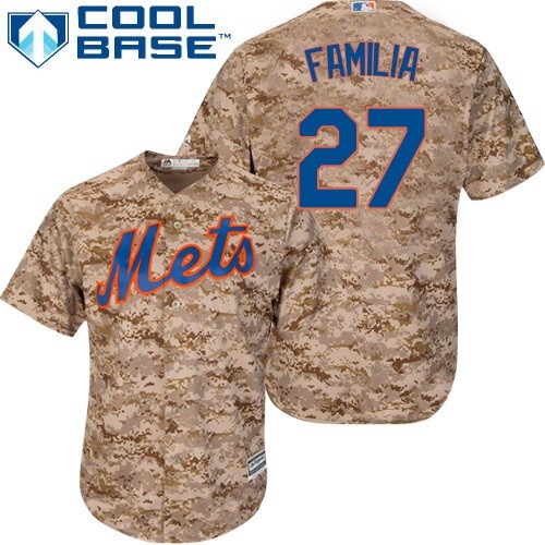 Men's Majestic New York Mets #27 Jeurys Familia Authentic Camo Alternate Cool Base MLB Jersey