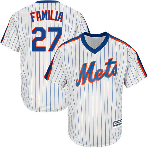 Men's Majestic New York Mets #27 Jeurys Familia Replica White Alternate Cool Base MLB Jersey