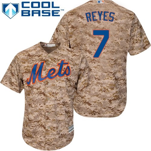 Men's Majestic New York Mets #7 Jose Reyes Authentic Camo Alternate Cool Base MLB Jersey