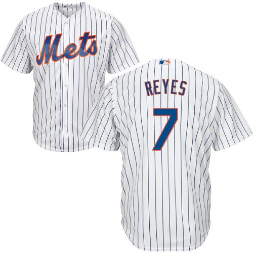 Men's Majestic New York Mets #7 Jose Reyes Replica White Home Cool Base MLB Jersey