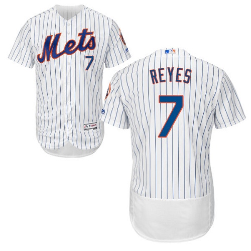 Men's Majestic New York Mets #7 Jose Reyes White Flexbase Authentic Collection MLB Jersey
