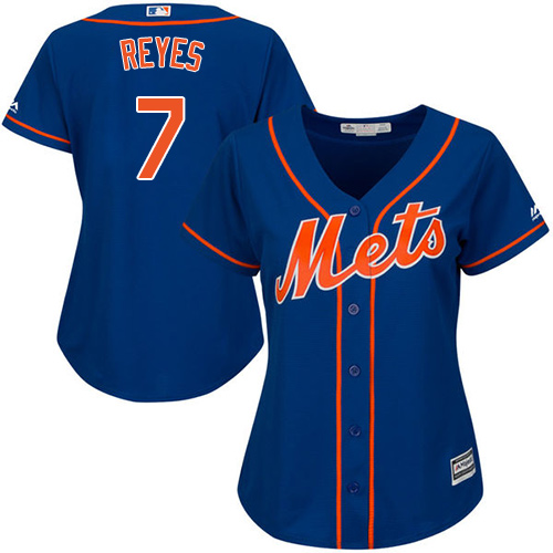 Women's Majestic New York Mets #7 Jose Reyes Authentic Royal Blue Alternate Home Cool Base MLB Jersey