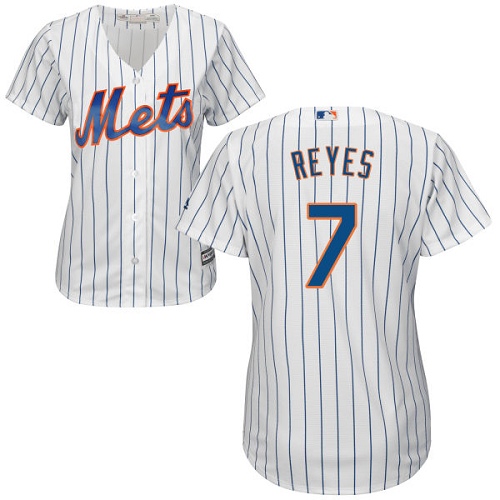 Women's Majestic New York Mets #7 Jose Reyes Authentic White Home Cool Base MLB Jersey