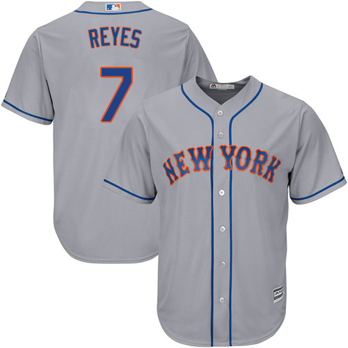 Youth Majestic New York Mets #7 Jose Reyes Authentic Grey Road Cool Base MLB Jersey