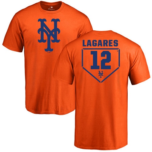 MLB Nike New York Mets #12 Juan Lagares Orange RBI T-Shirt