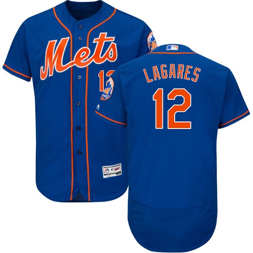 Men's Majestic New York Mets #12 Juan Lagares Royal Blue Alternate Flex Base Authentic Collection MLB Jersey