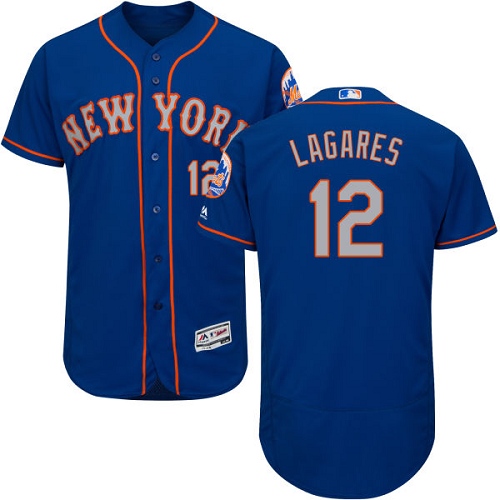 Men's Majestic New York Mets #12 Juan Lagares Royal/Gray Alternate Flex Base Authentic Collection MLB Jersey