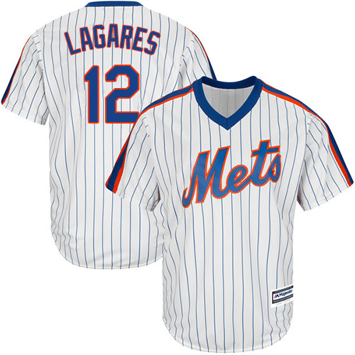 Youth Majestic New York Mets #12 Juan Lagares Authentic White Alternate Cool Base MLB Jersey