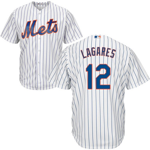 Youth Majestic New York Mets #12 Juan Lagares Authentic White Home Cool Base MLB Jersey