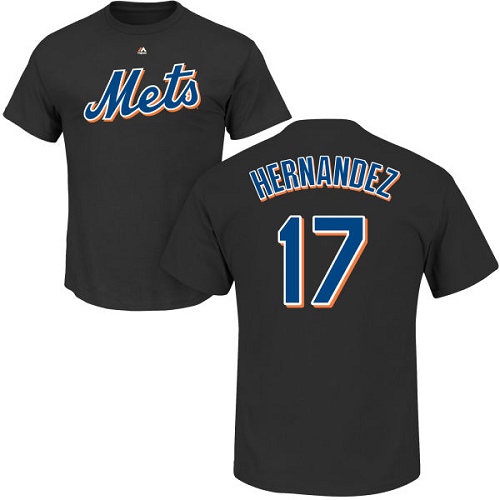 MLB Nike New York Mets #17 Keith Hernandez Black Name & Number T-Shirt