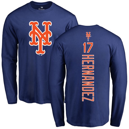 MLB Nike New York Mets #17 Keith Hernandez Royal Blue Backer Long Sleeve T-Shirt