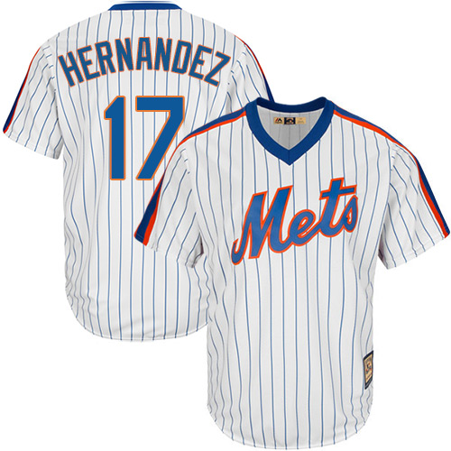 Men's Majestic New York Mets #17 Keith Hernandez Replica White Cooperstown MLB Jersey