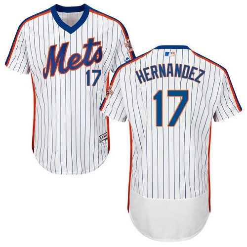 Men's Majestic New York Mets #17 Keith Hernandez White Alternate Flex Base Authentic Collection MLB Jersey