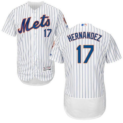 Men's Majestic New York Mets #17 Keith Hernandez White Home Flex Base Authentic Collection MLB Jersey