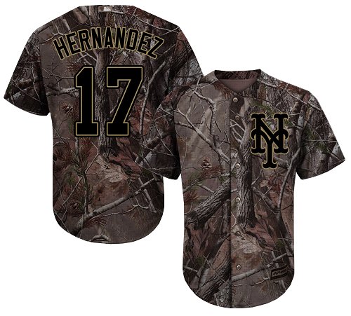 Youth Majestic New York Mets #17 Keith Hernandez Authentic Camo Realtree Collection Flex Base MLB Jersey