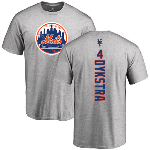MLB Nike New York Mets #4 Lenny Dykstra Ash Backer T-Shirt