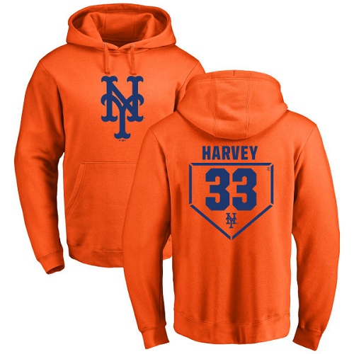 MLB Nike New York Mets #33 Matt Harvey Orange RBI Pullover Hoodie